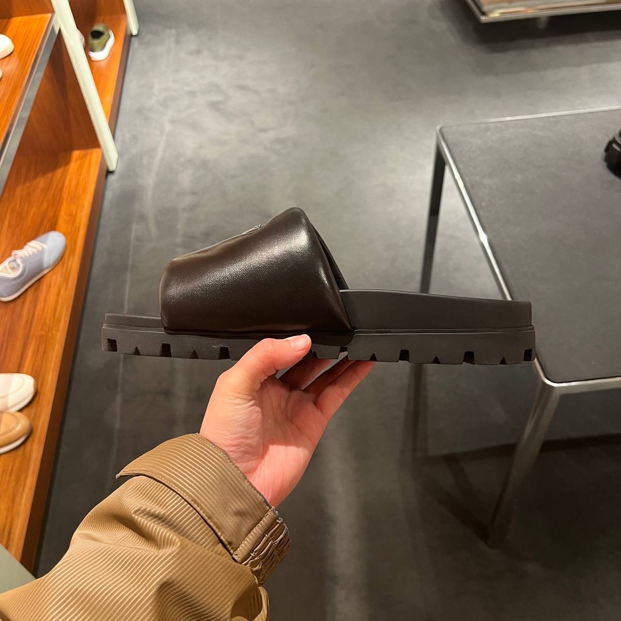 PRADA Slides side view - Men's luxury Shoes
