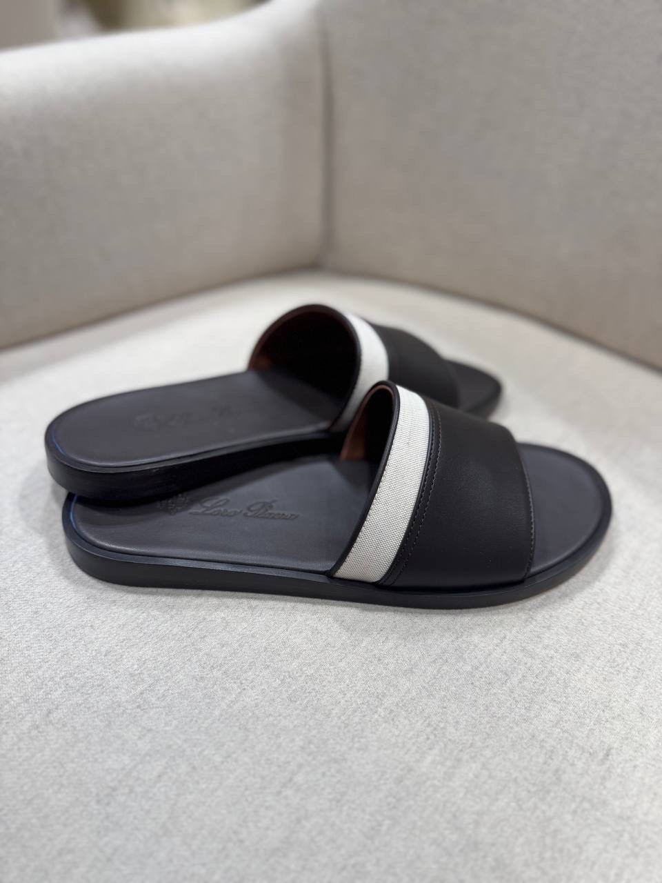 LORO PIANA Slides side view - Men's luxury Shoes