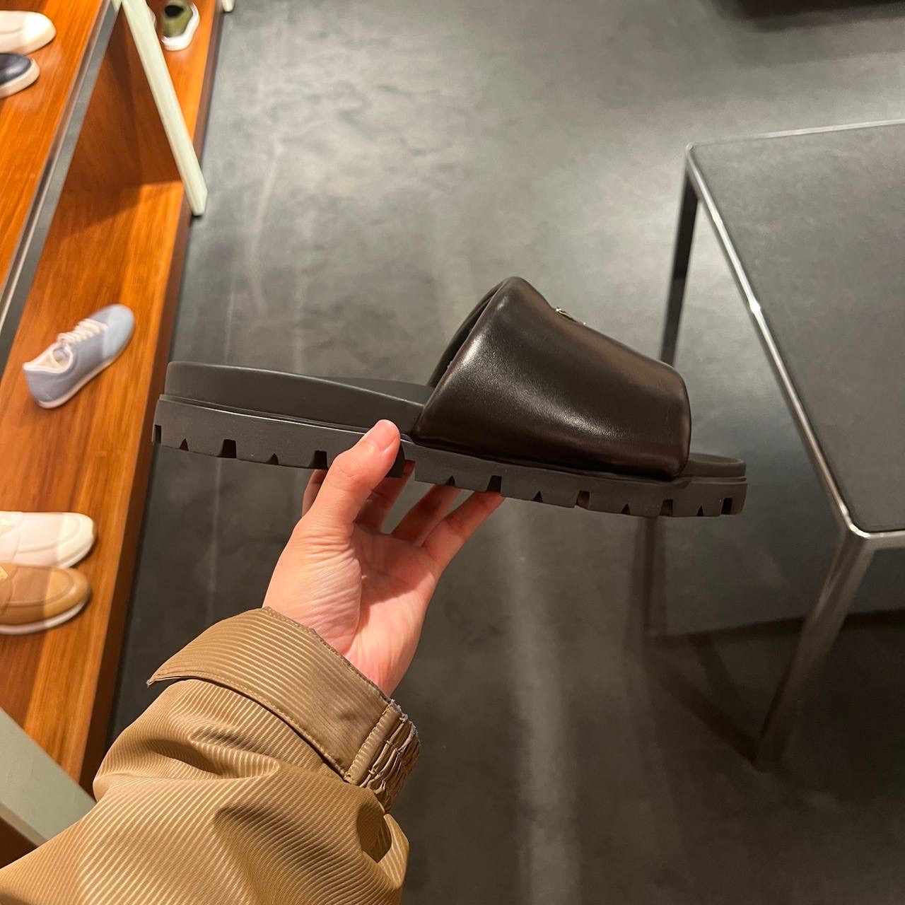 PRADA Slides side view - Men's luxury Shoes