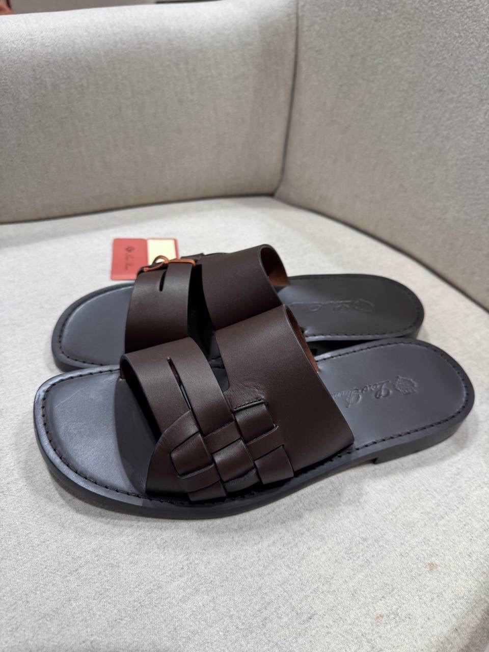 LORO PIANA Slides front view - Men's luxury Shoes