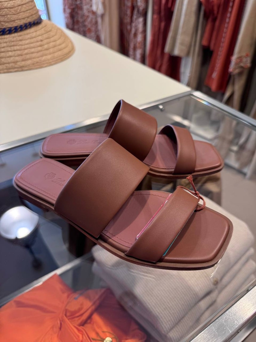 LORO PIANA Slides front view - Women's luxury Shoes