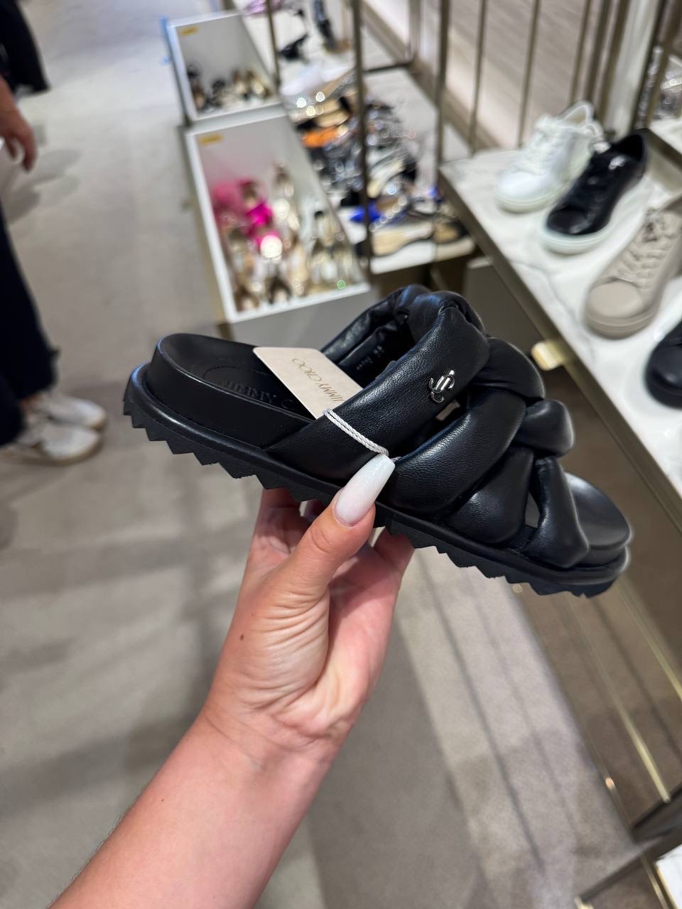 JIMMY CHOO Slides side view - Women's luxury Shoes
