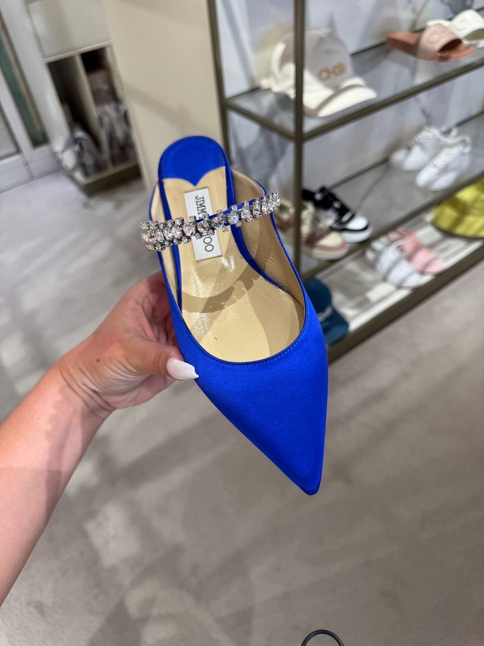 JIMMY CHOO Slides side view - Women's luxury Shoes