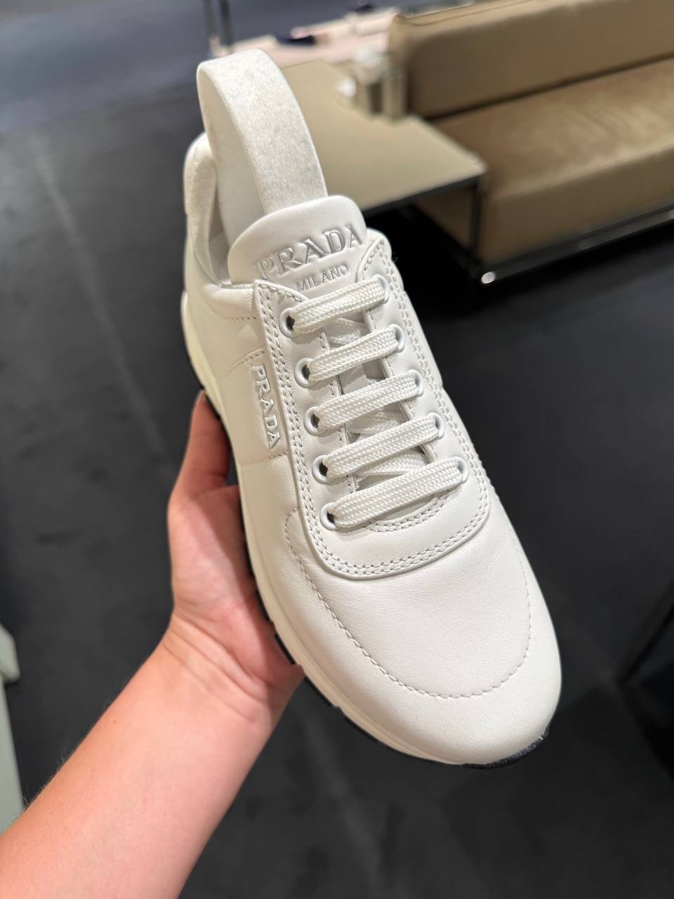 PRADA Sneakers side view - Women's luxury Shoes