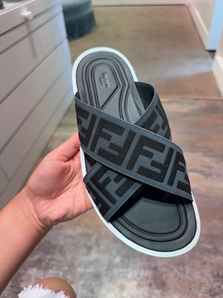 FENDI Slides side view - Men's luxury Shoes