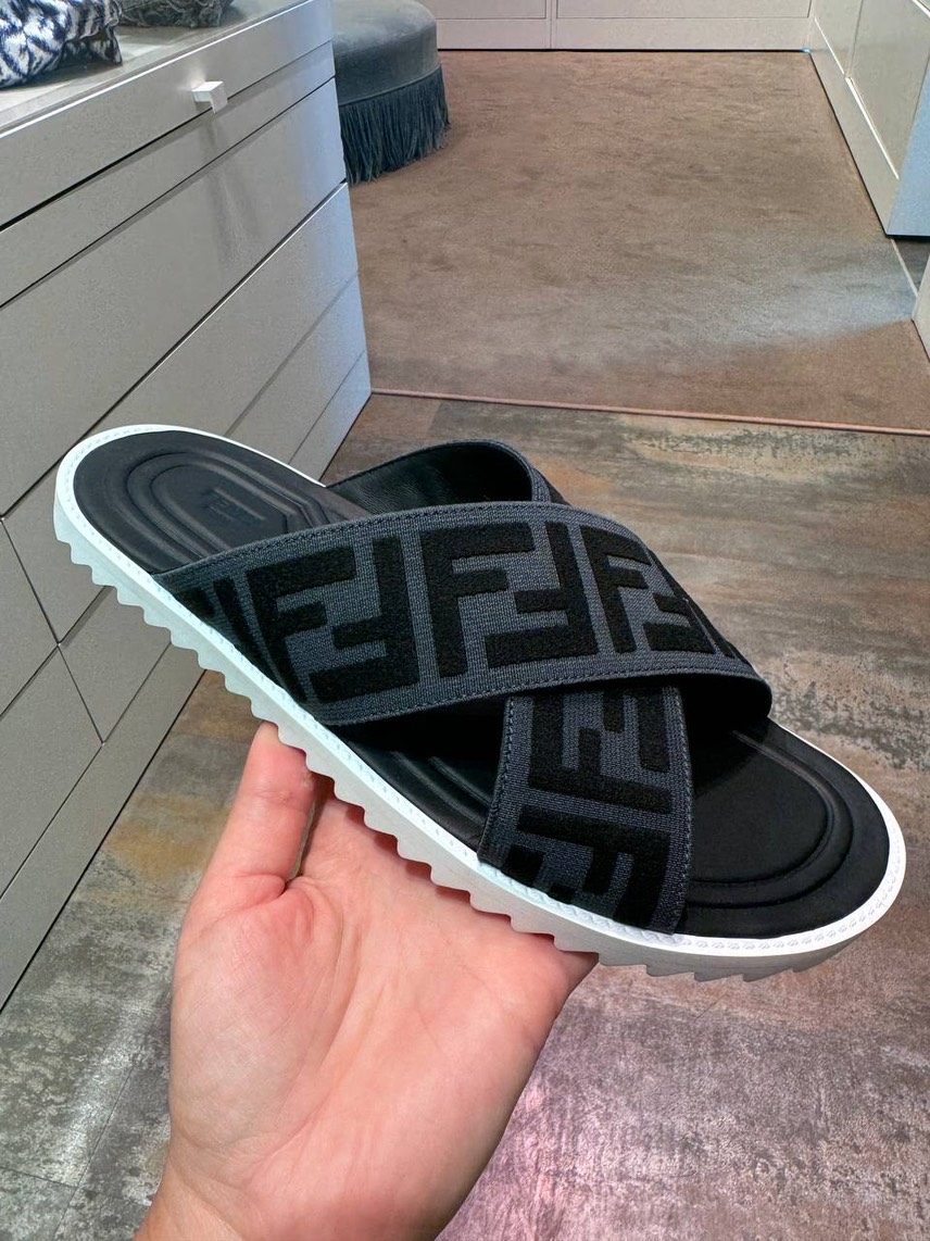 FENDI Slides front view - Men's luxury Shoes