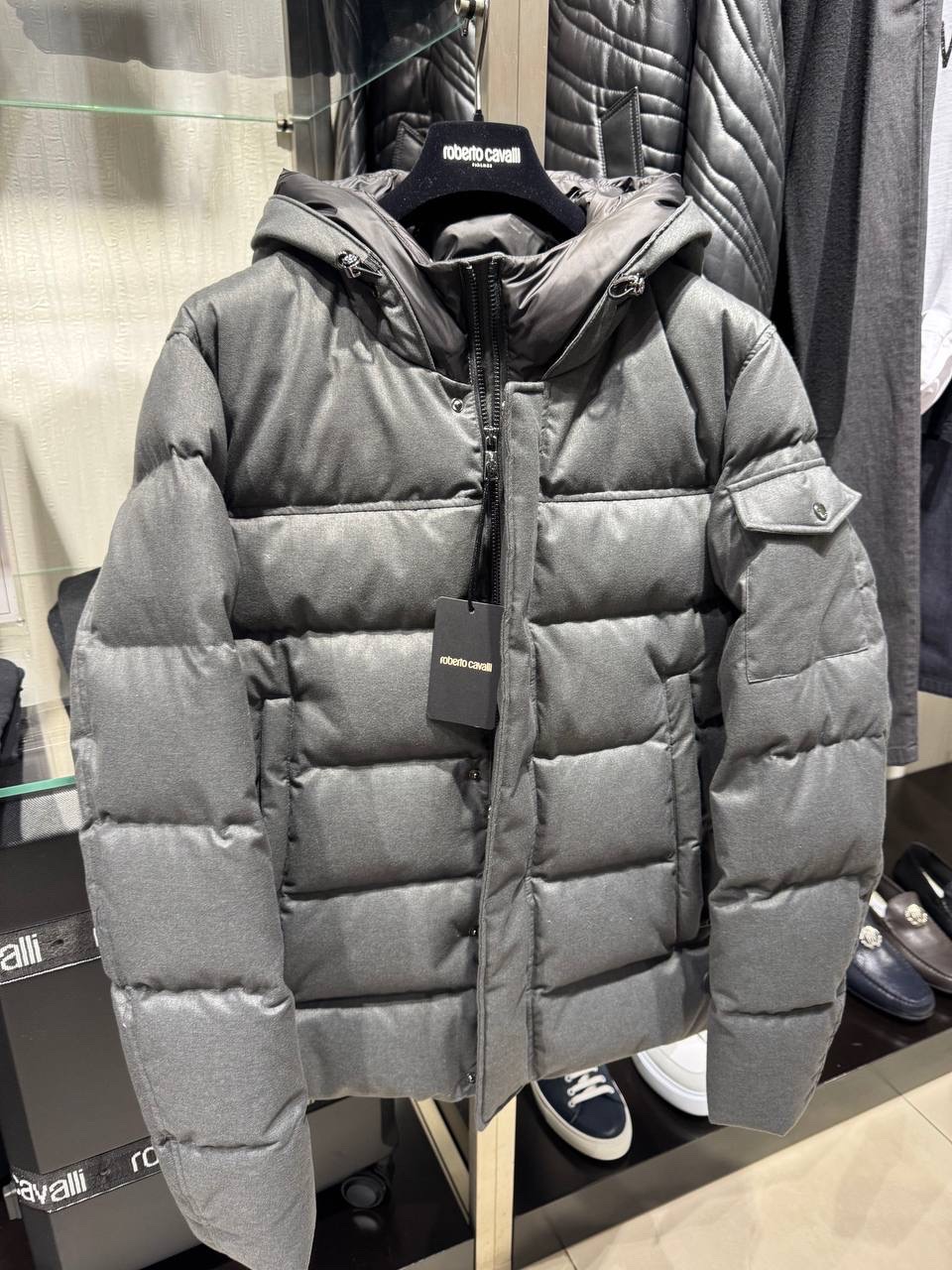 ROBERTO CAVALLI Down jacket front view - Men's luxury Clothes