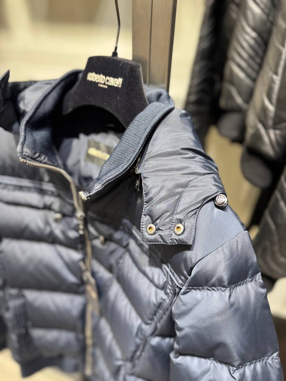 ROBERTO CAVALLI Down jacket side view - Men's luxury Clothes
