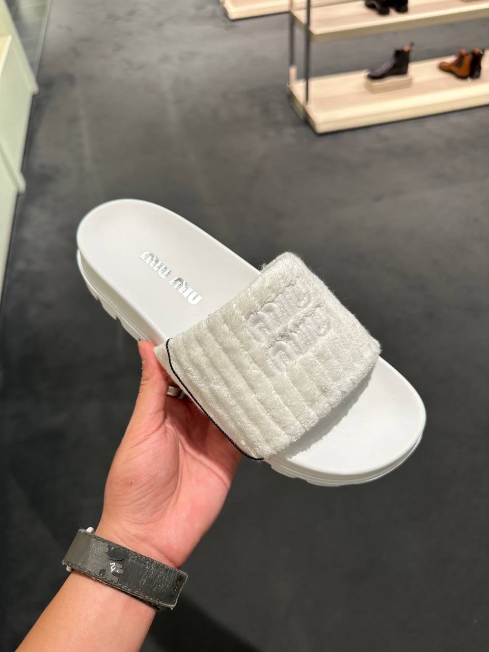 MIU MIU Slides side view - Women's luxury Shoes