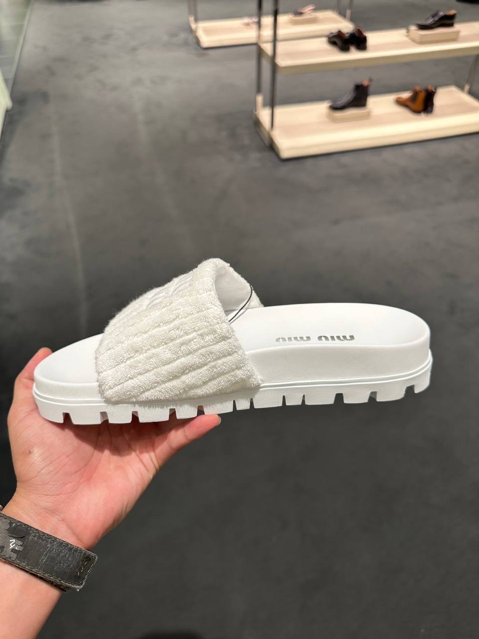 MIU MIU Slides side view - Women's luxury Shoes