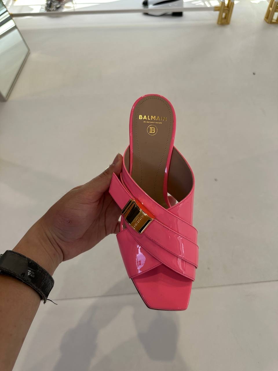 BALMAIN Sandals side view - Women's luxury Shoes
