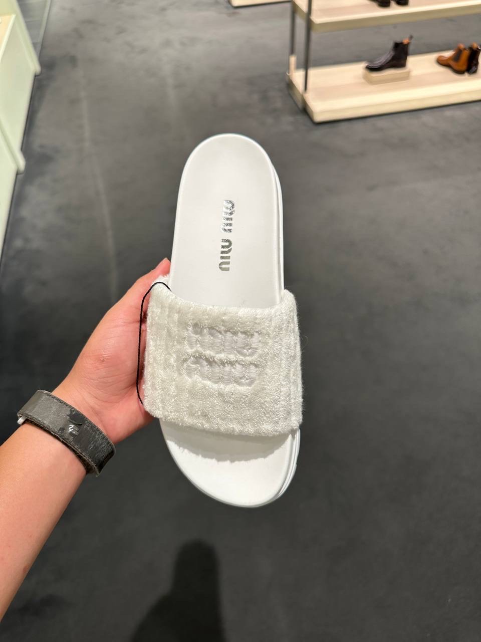 MIU MIU Slides side view - Women's luxury Shoes