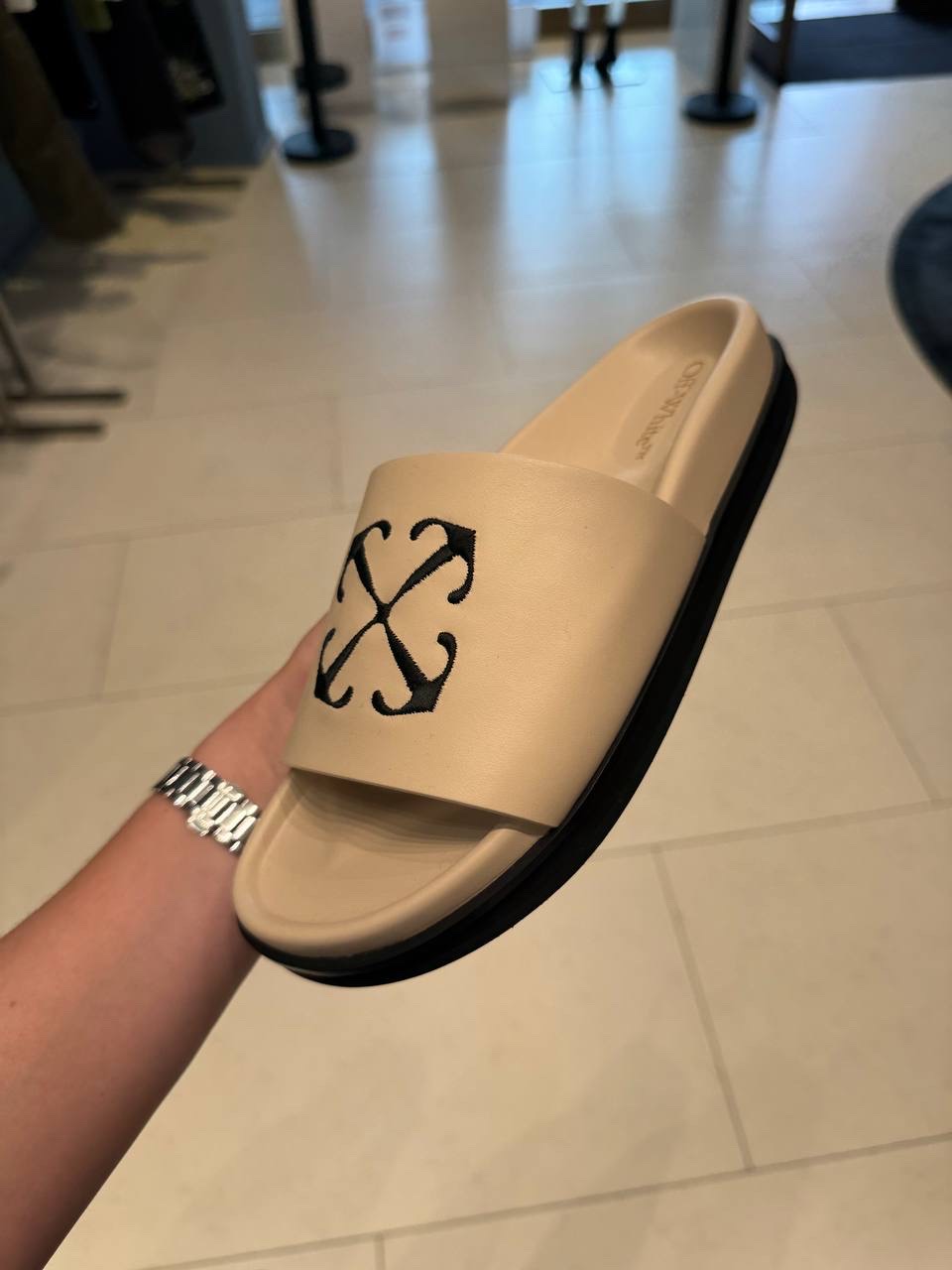 OFF-WHITE Slides front view - Men's luxury Shoes