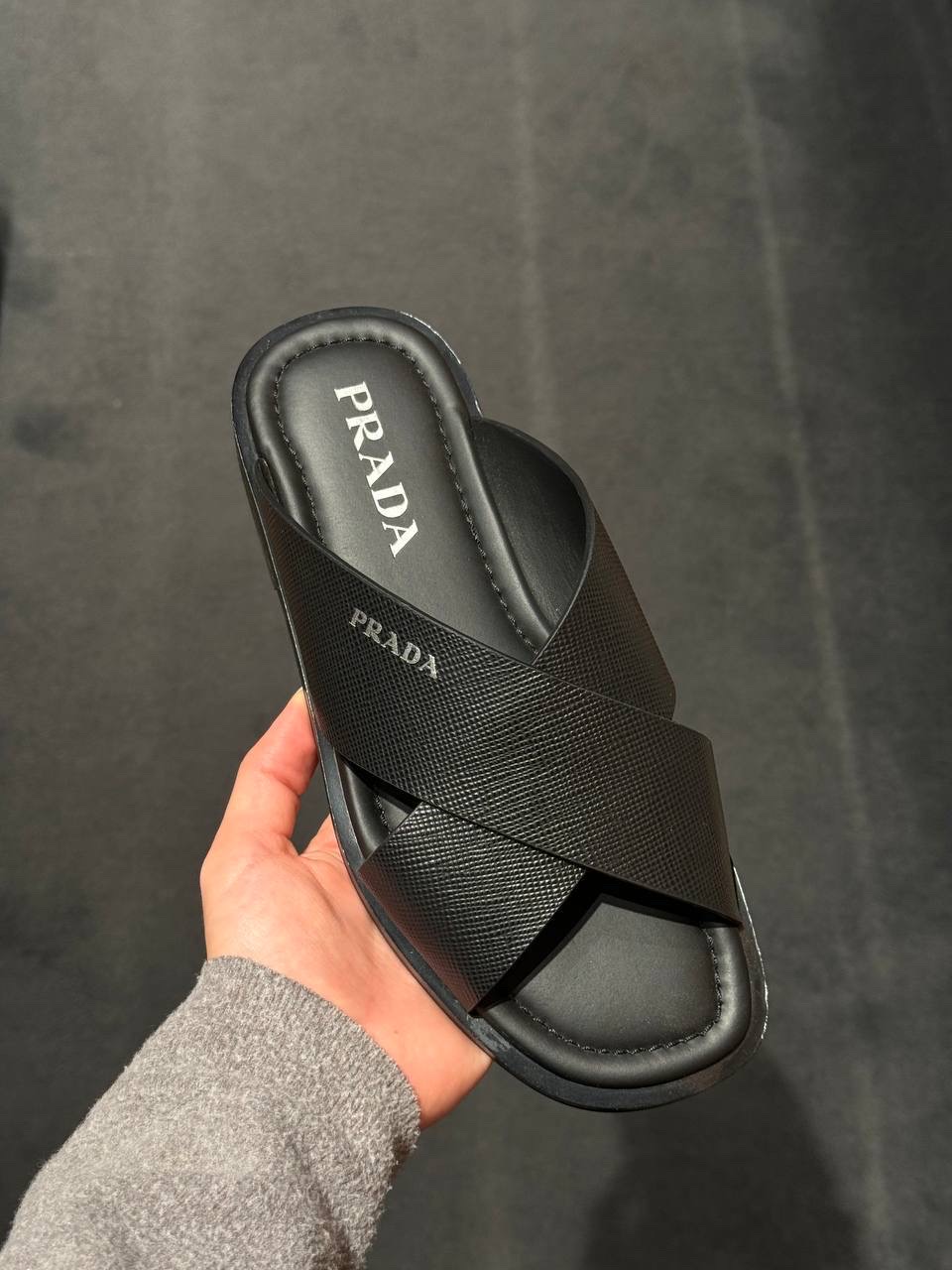 PRADA Slides front view - Men's luxury Shoes