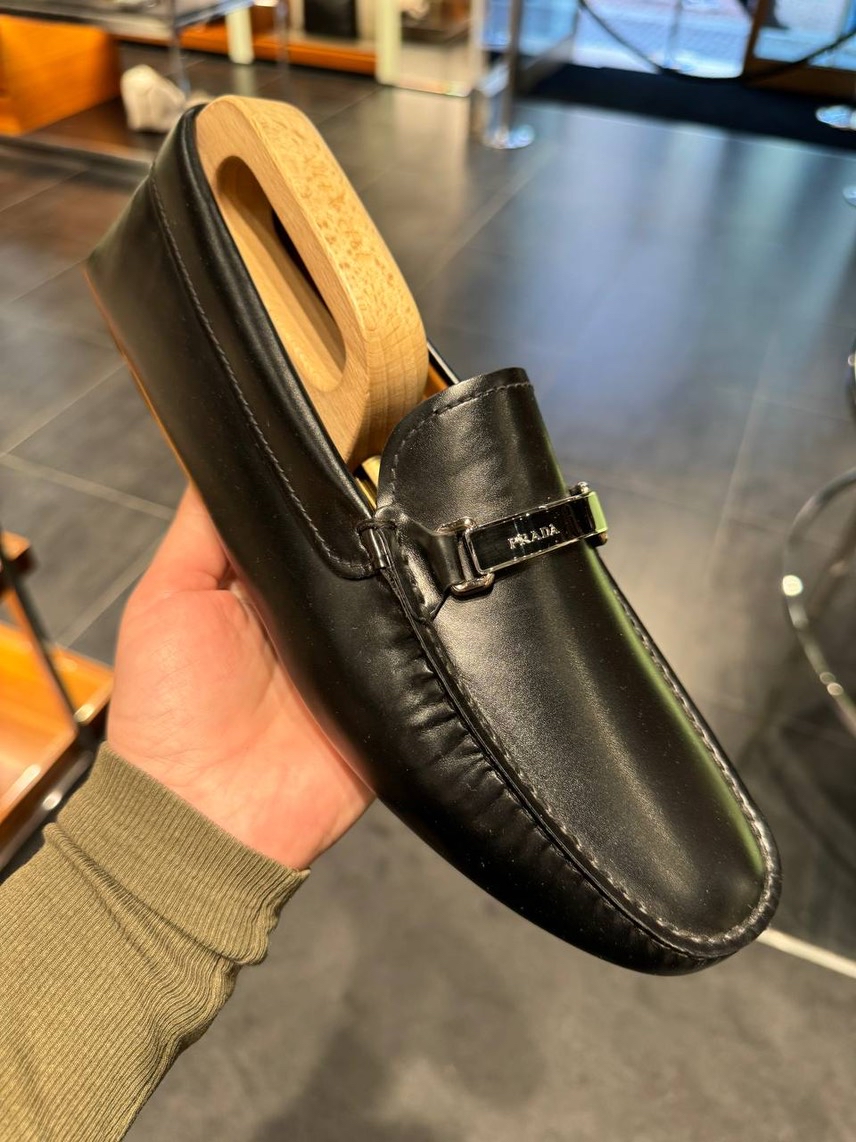 PRADA Moccasins front view - Men's luxury Shoes