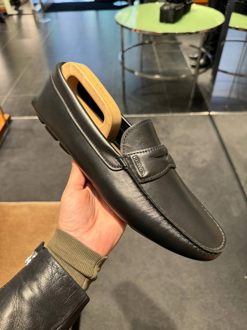 PRADA Moccasins front view - Men's luxury Shoes
