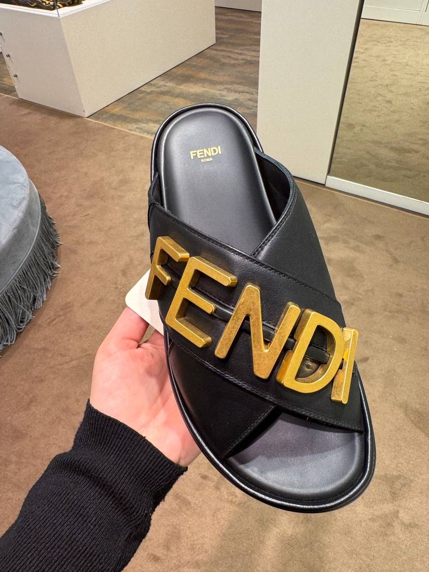 FENDI Slides side view - Women's luxury Shoes