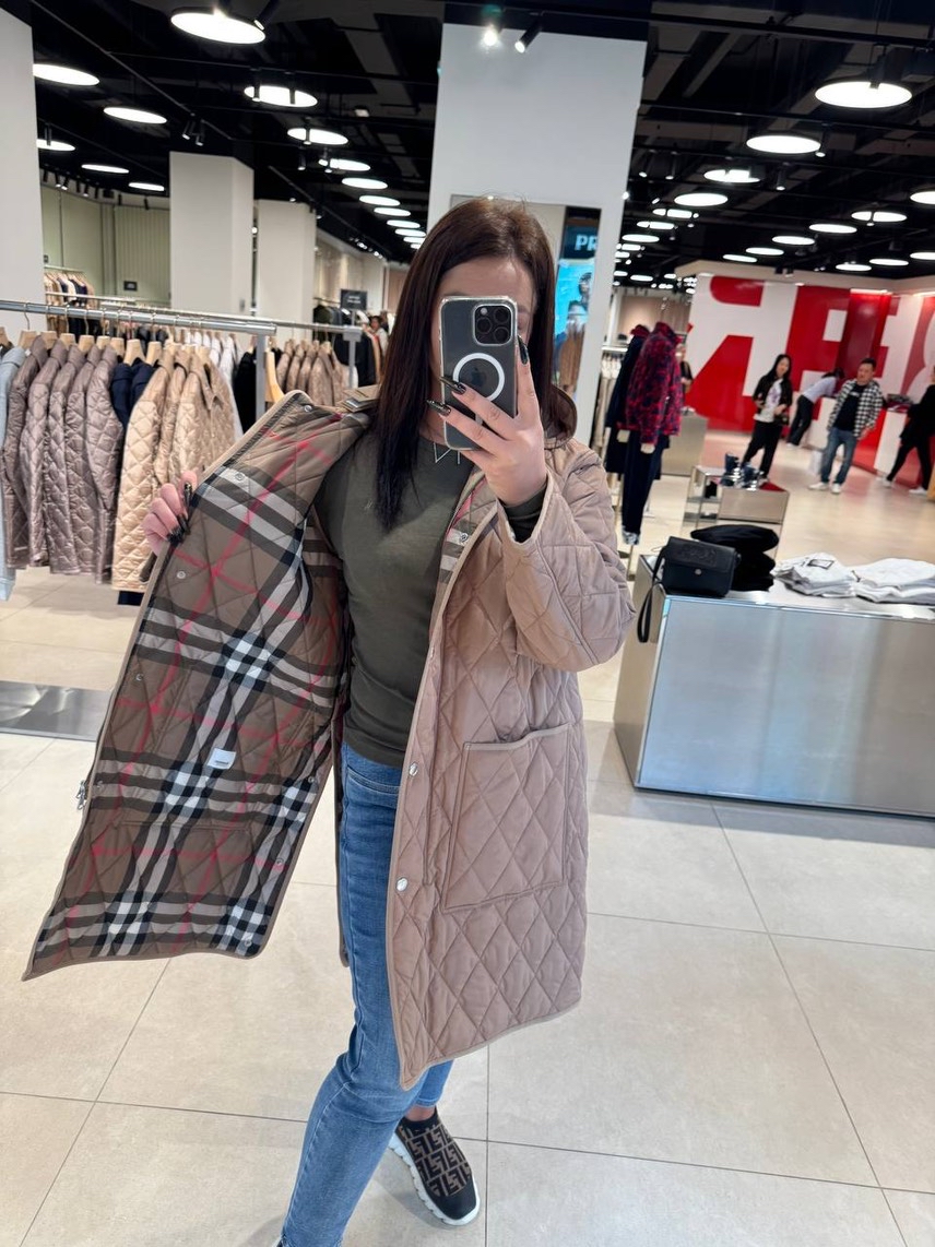 BURBERRY Down jacket front view - Women's luxury Clothes