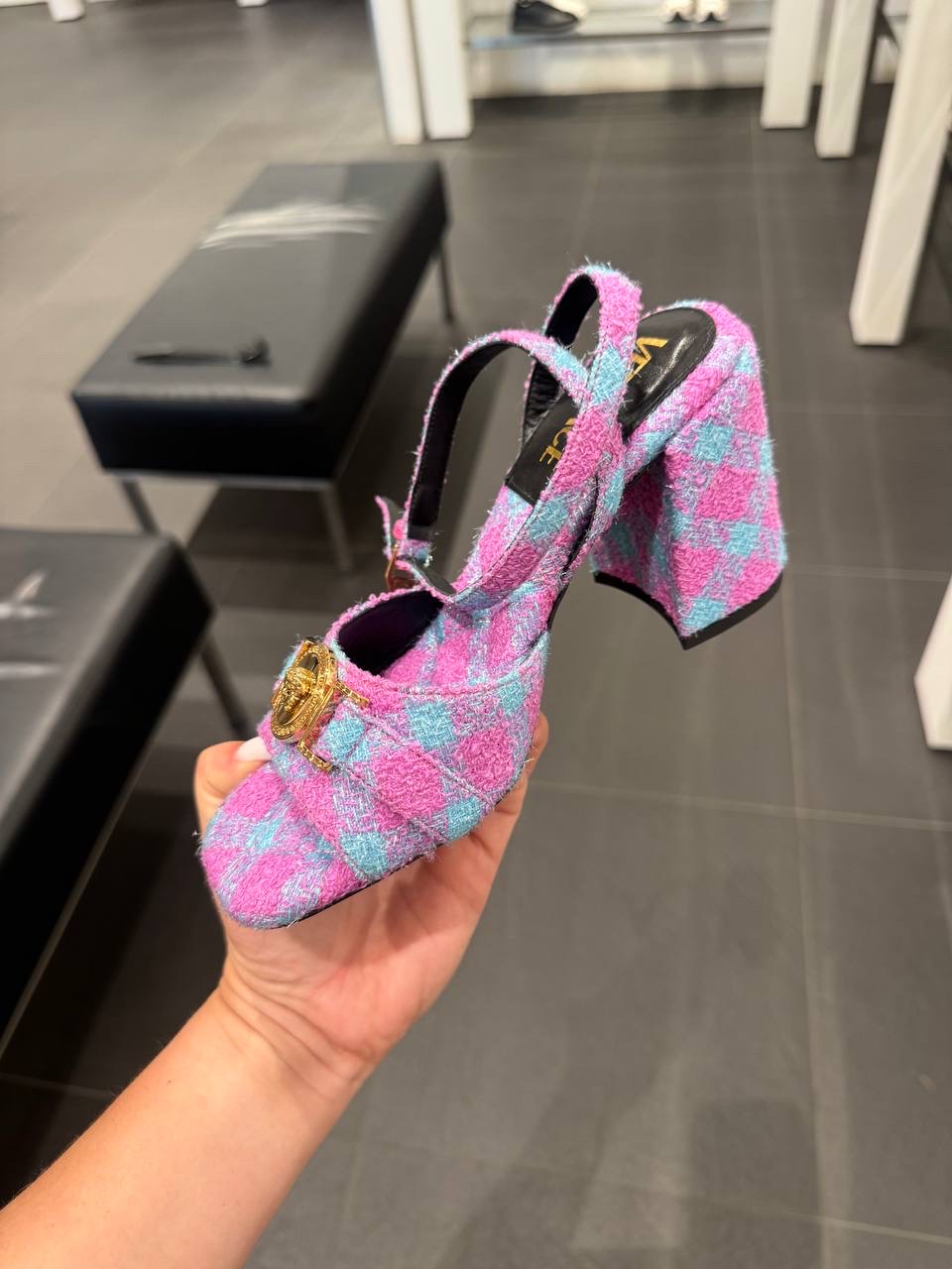 VERSACE Sandals side view - Women's luxury Shoes