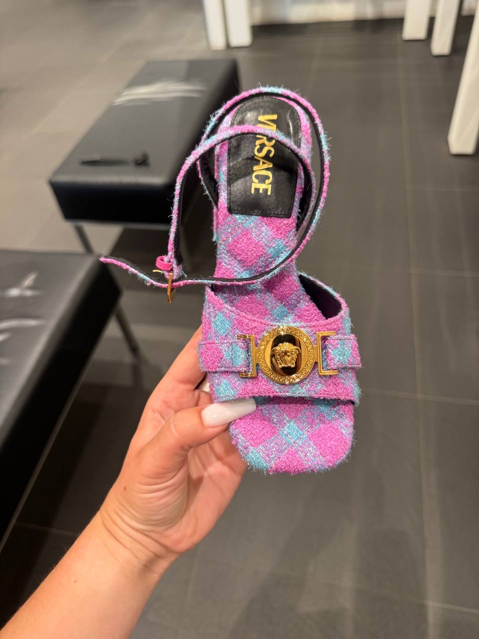VERSACE Sandals side view - Women's luxury Shoes