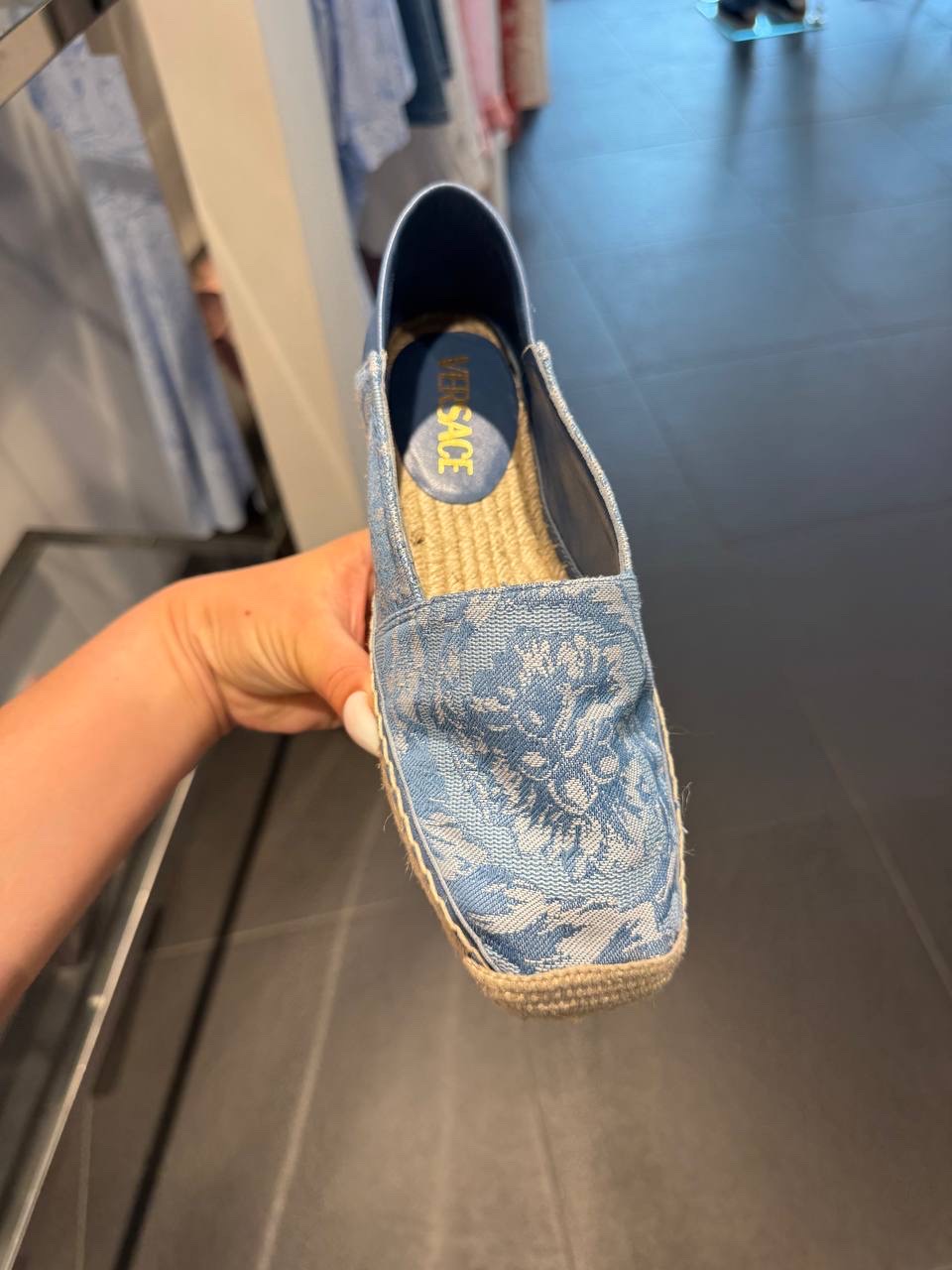 VERSACE Espadrilles side view - Women's luxury Shoes