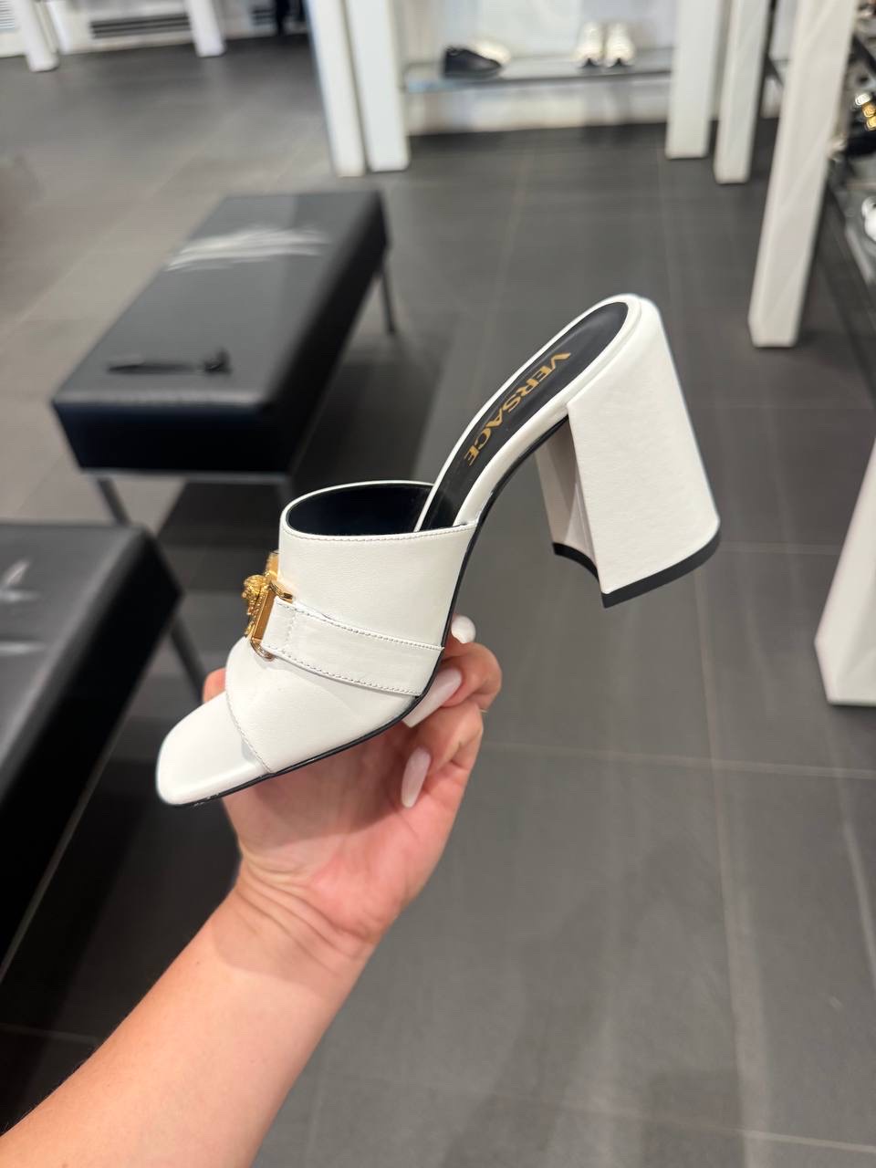 VERSACE Sandals side view - Women's luxury Shoes