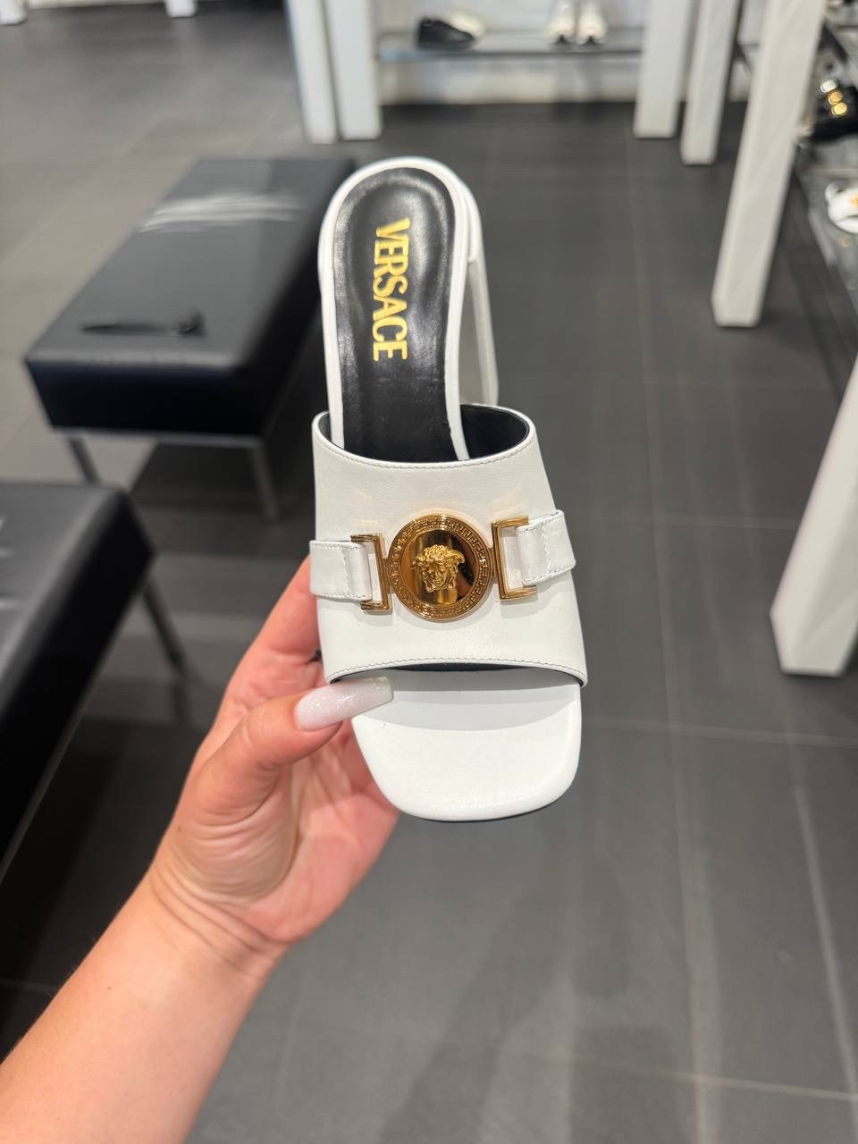 VERSACE Sandals side view - Women's luxury Shoes