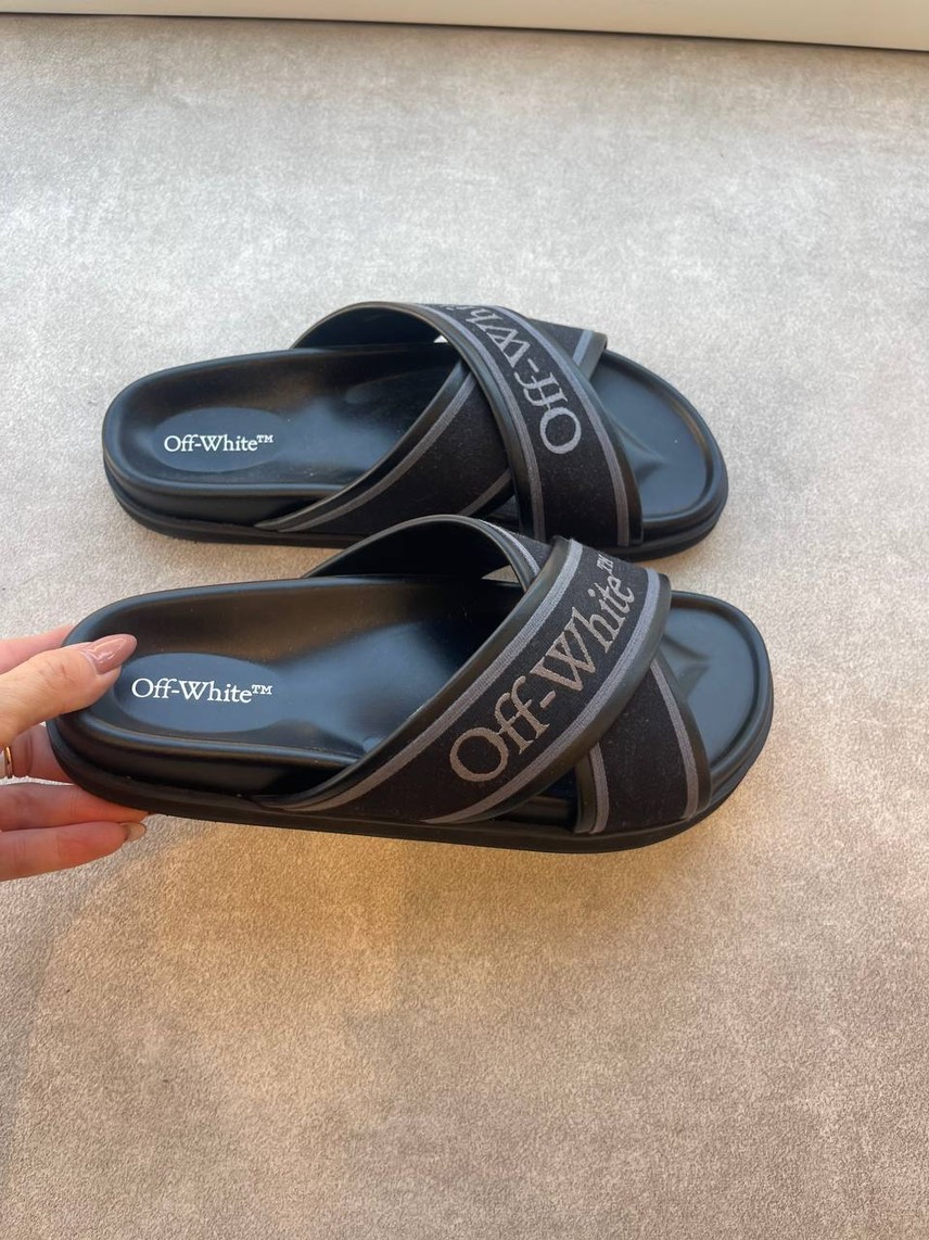 OFF-WHITE Slides side view - Men's luxury Shoes