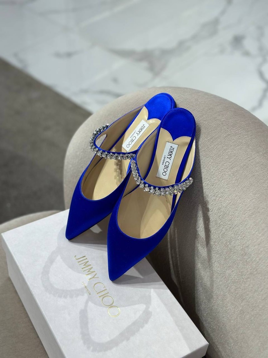 JIMMY CHOO Slides side view - Women's luxury Shoes