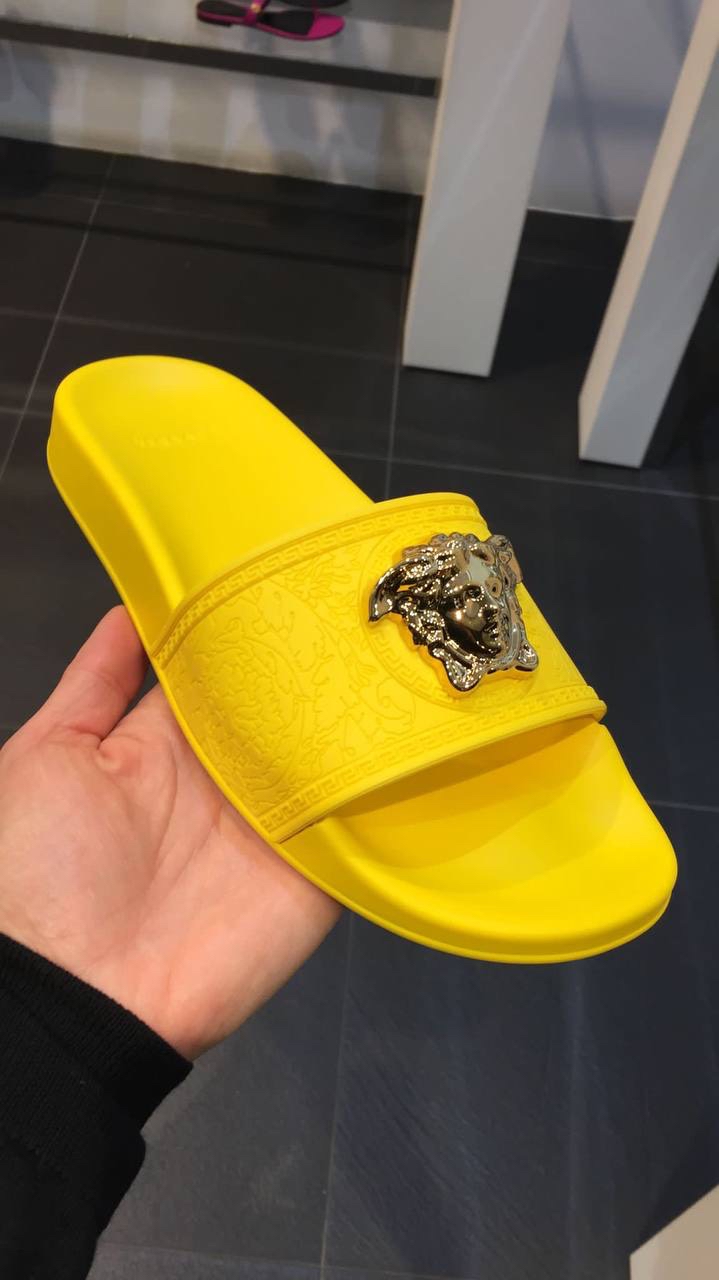VERSACE Slides side view - Women's luxury Shoes