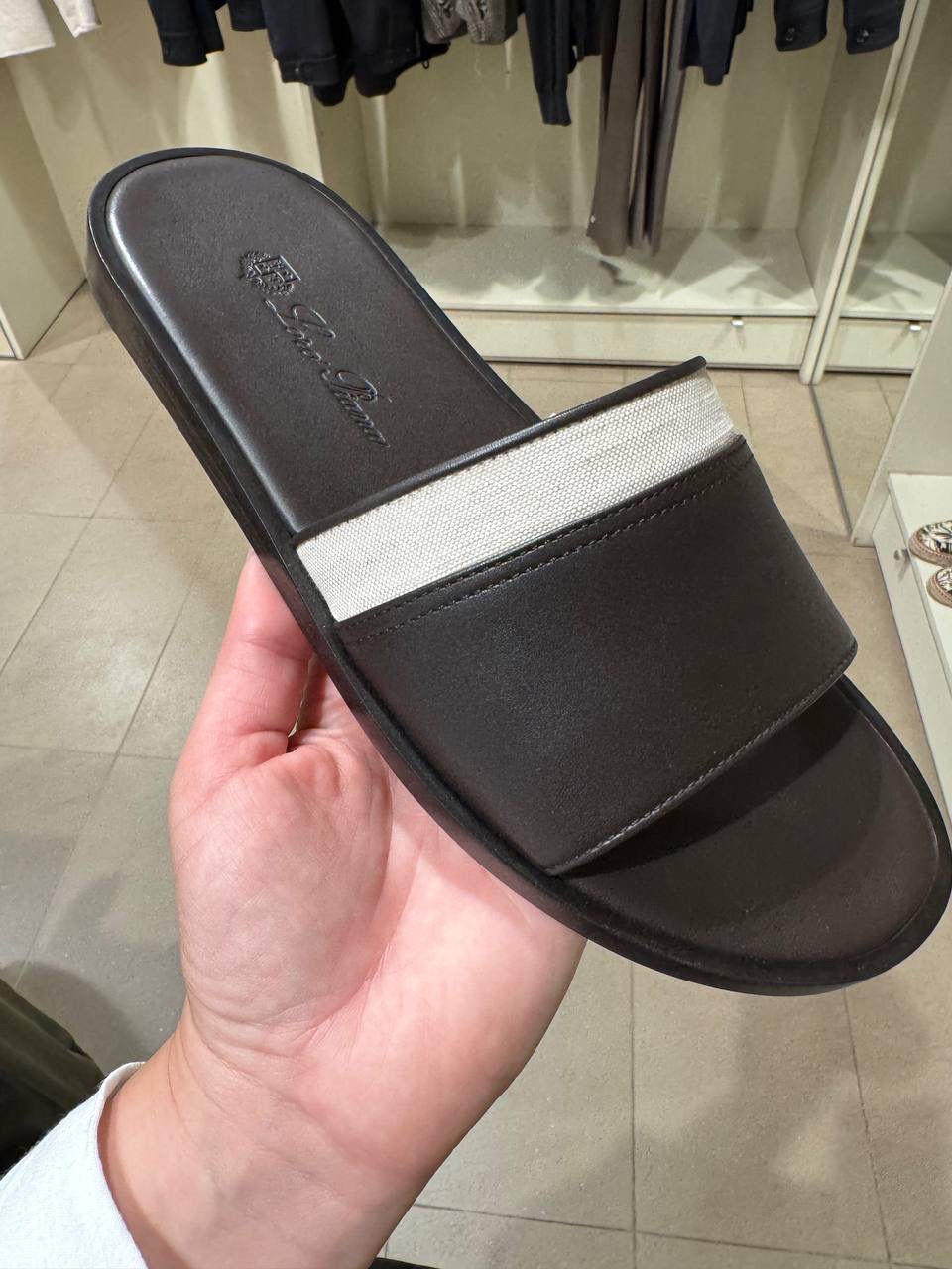 LORO PIANA Slides front view - Men's luxury Shoes