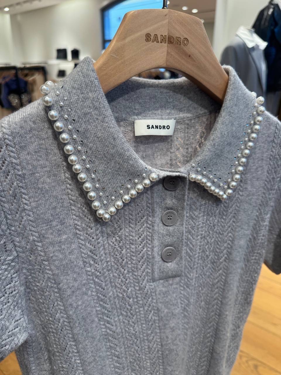 SANDRO T-shirt and Polo side view - Women's luxury Clothes