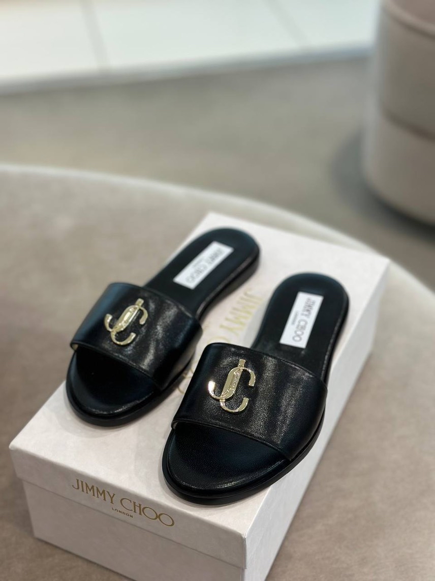 JIMMY CHOO Slides side view - Women's luxury Shoes