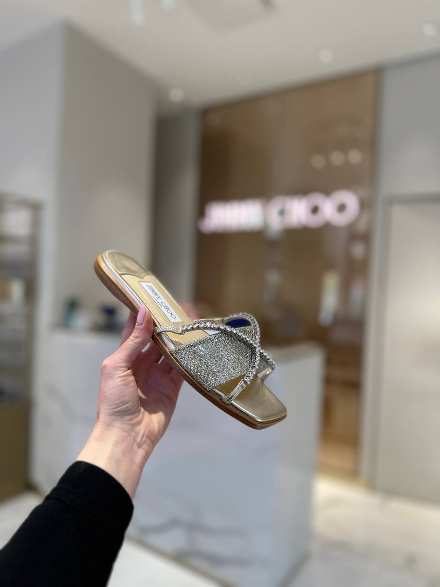 JIMMY CHOO Slides front view - Women's luxury Shoes