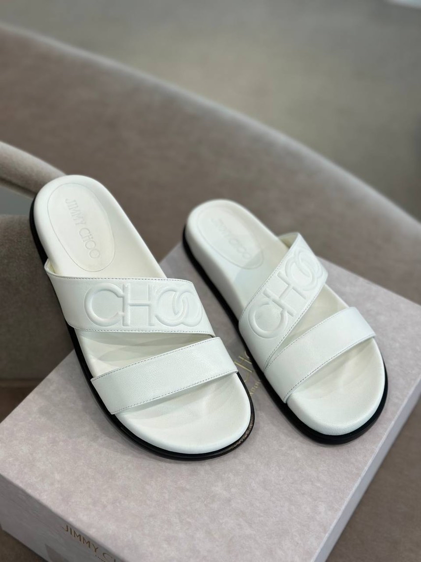 JIMMY CHOO Slides front view - Women's luxury Shoes