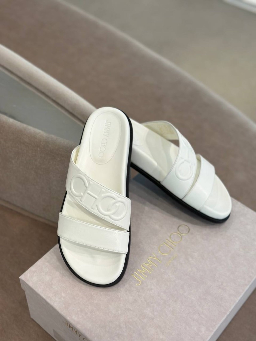 JIMMY CHOO Slides side view - Women's luxury Shoes