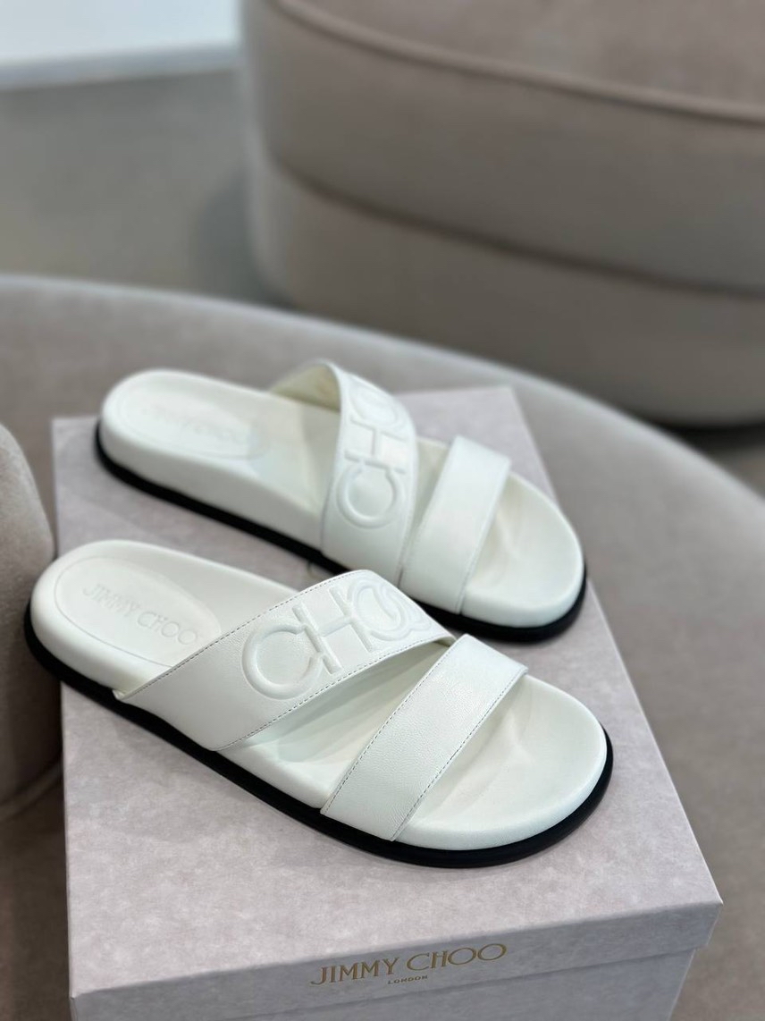 JIMMY CHOO Slides side view - Women's luxury Shoes