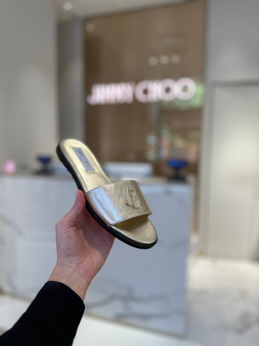 JIMMY CHOO Slides front view - Women's luxury Shoes