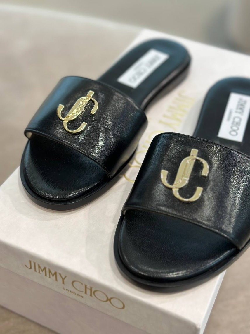 JIMMY CHOO Slides front view - Women's luxury Shoes