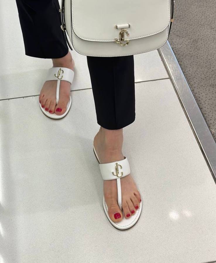 JIMMY CHOO Slides side view - Women's luxury Shoes