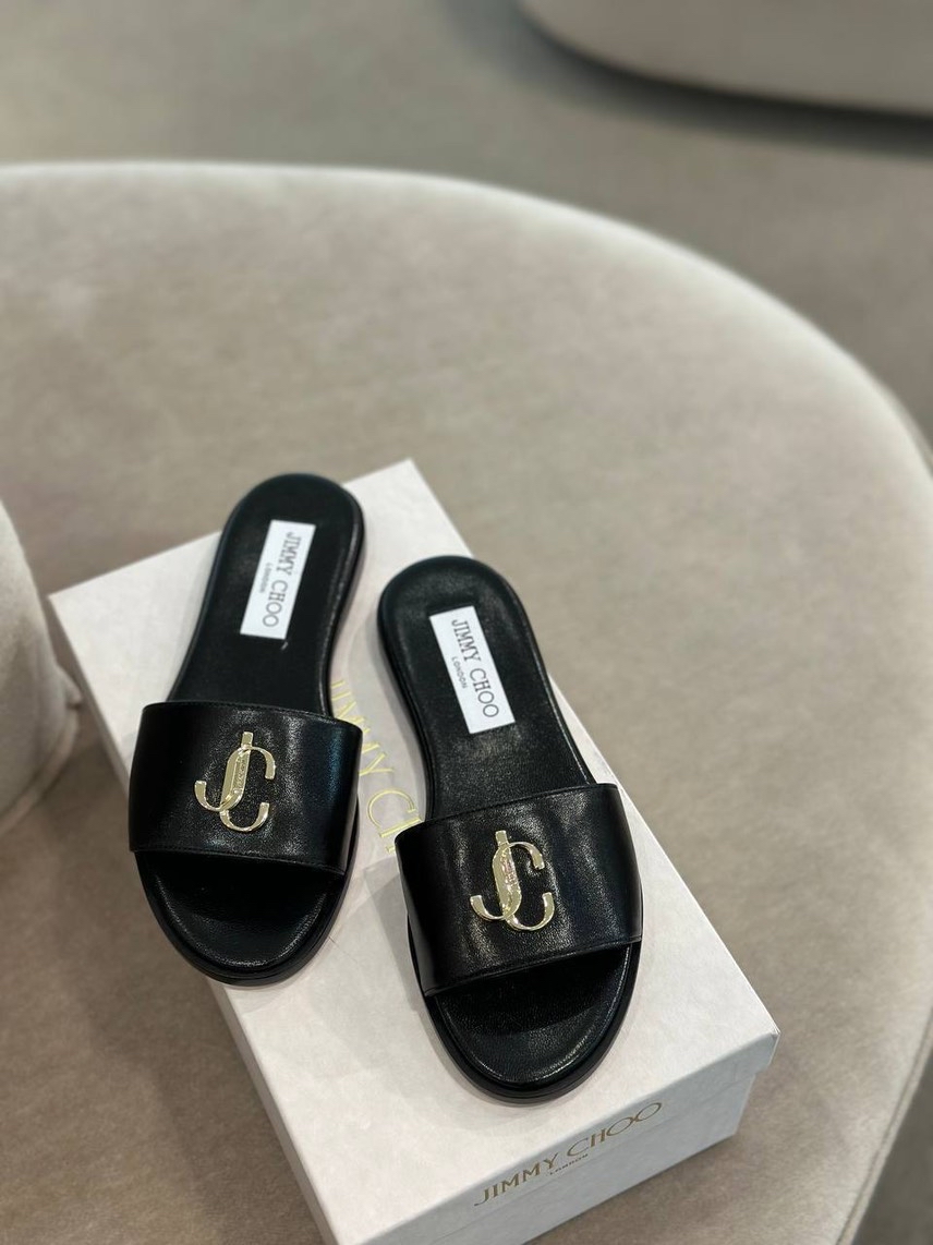 JIMMY CHOO Slides side view - Women's luxury Shoes