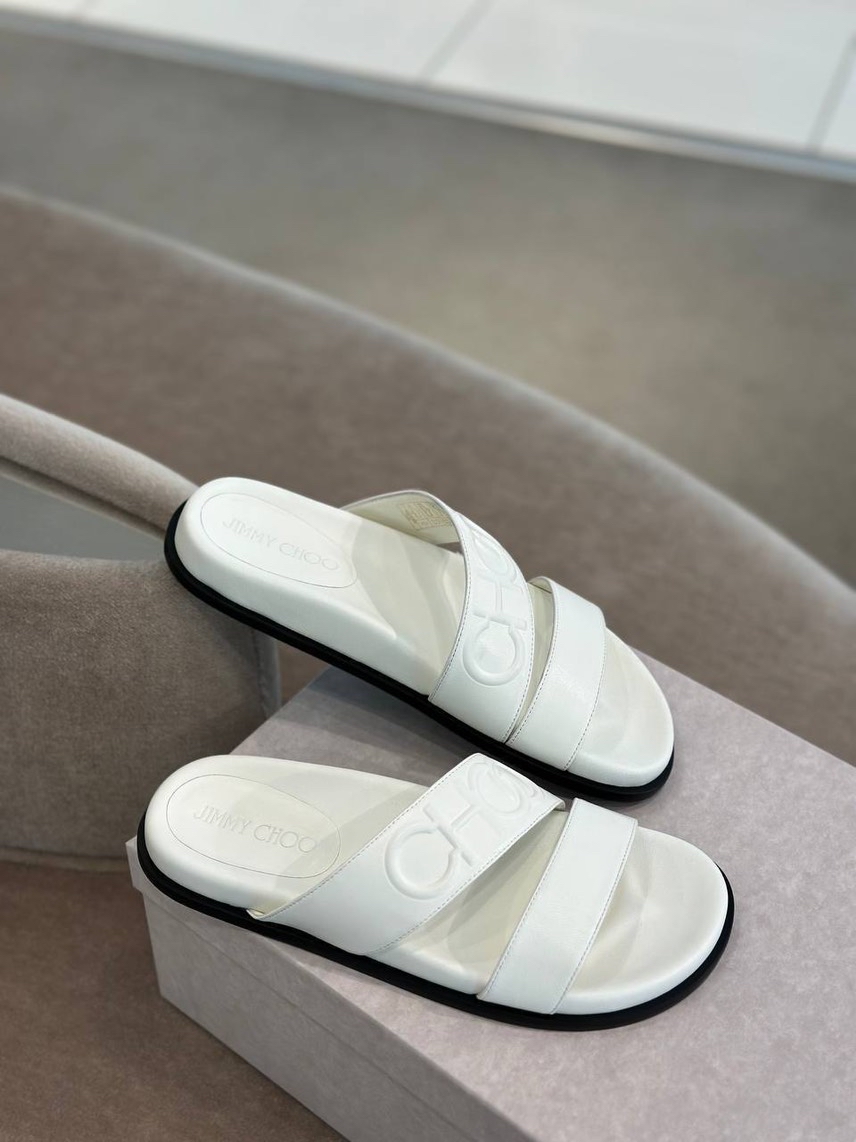 JIMMY CHOO Slides side view - Women's luxury Shoes