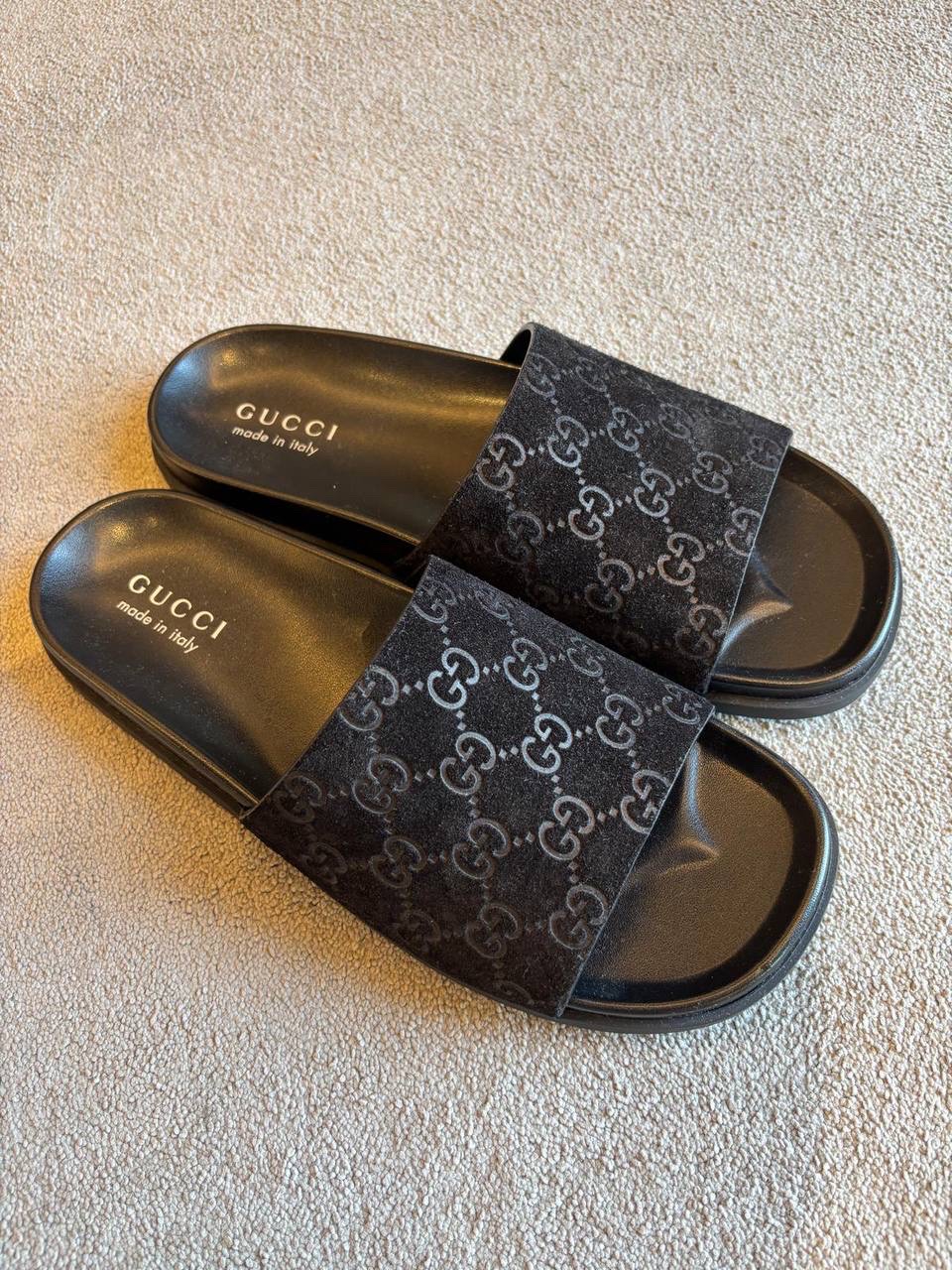 GUCCI Slides front view - Men's luxury Shoes