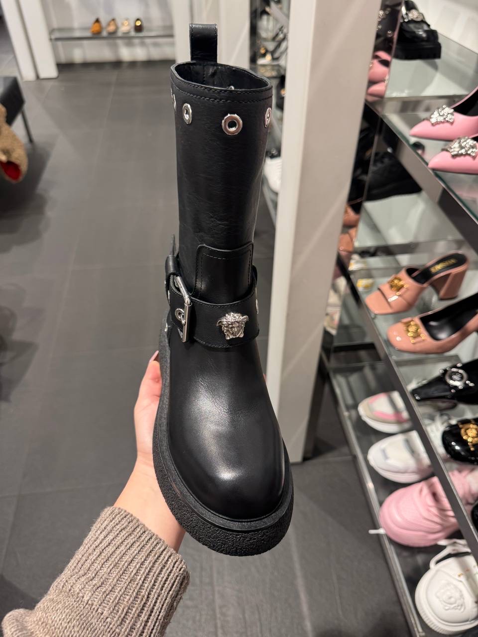 VERSACE Boots side view - Women's luxury Shoes