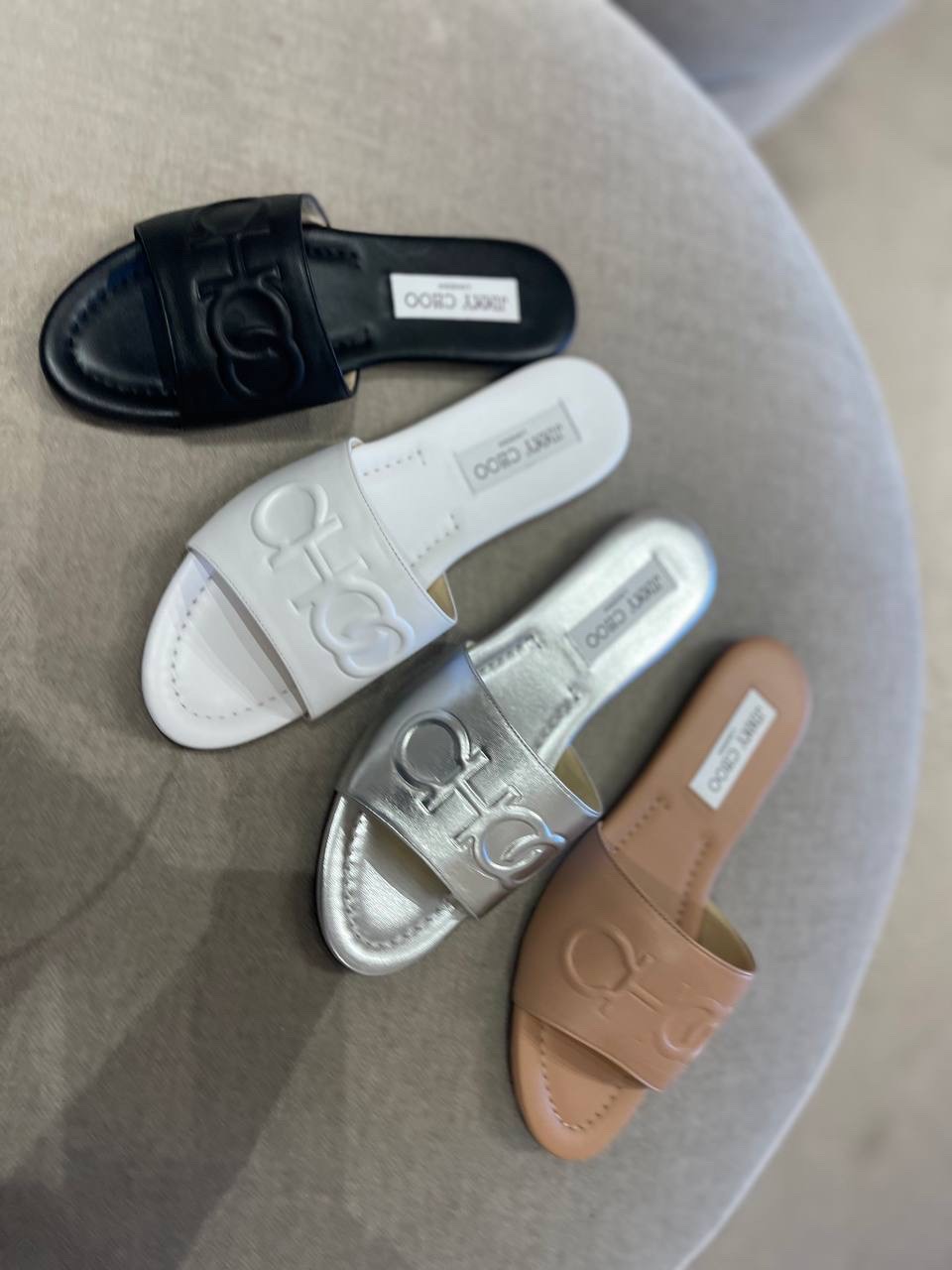 JIMMY CHOO Slides front view - Women's luxury Shoes