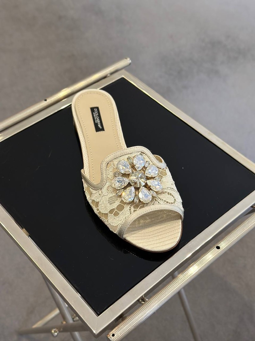 DOLCE & GABBANA Slides front view - Women's luxury Shoes