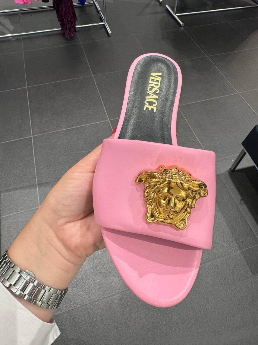 VERSACE Slides side view - Women's luxury Shoes