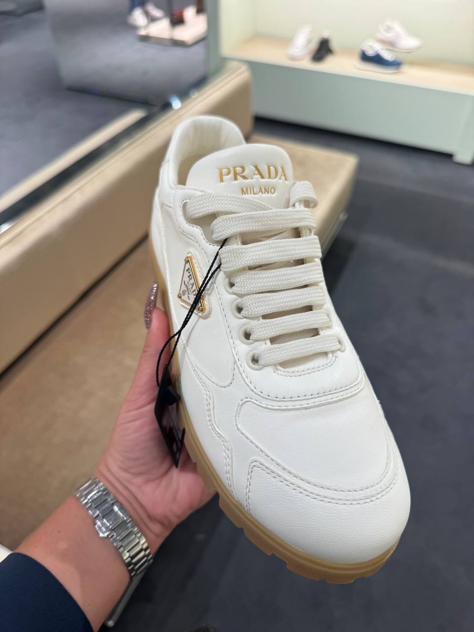PRADA Sneakers side view - Women luxury Shoes