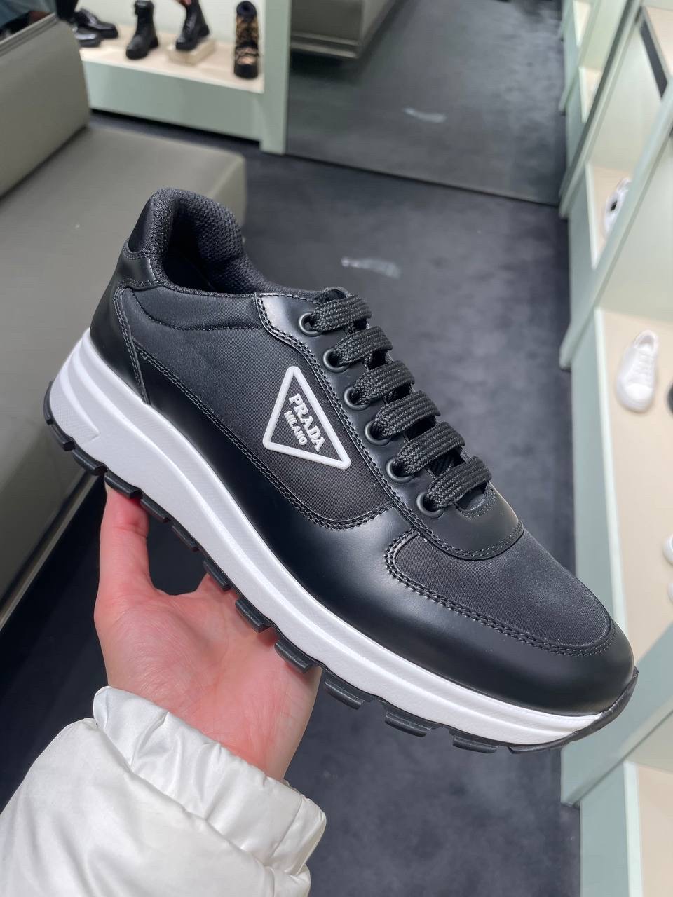 PRADA Sneakers side view - Women's luxury Shoes