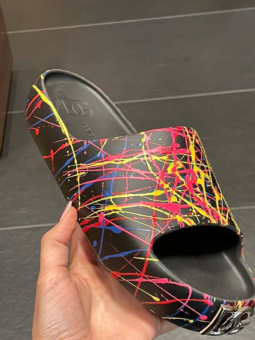 DOLCE & GABBANA Slides front view - Men's luxury Shoes